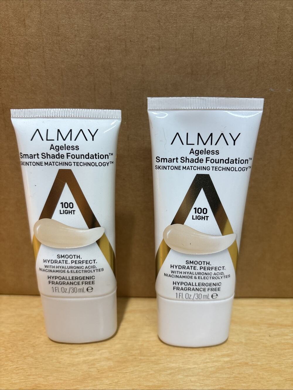 Almay Ageless Smart Shade Liquid Foundation, Hypoallergenic, 100 Light, 2-PACK